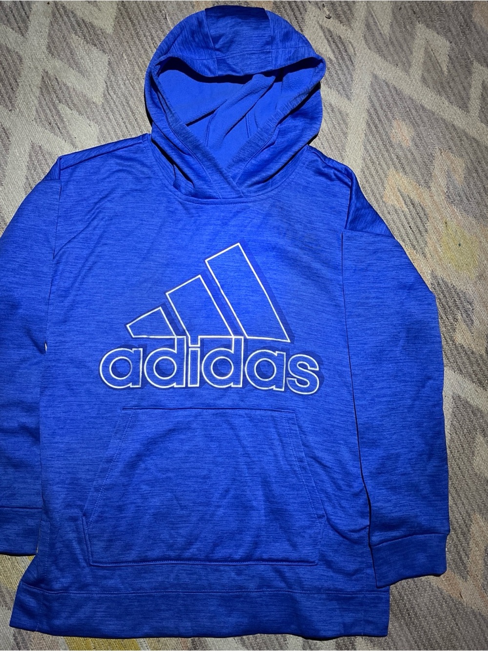 Adidas Girls Cobalt Blue Athletic Hoodie Sweatshirt Sweat Shirt